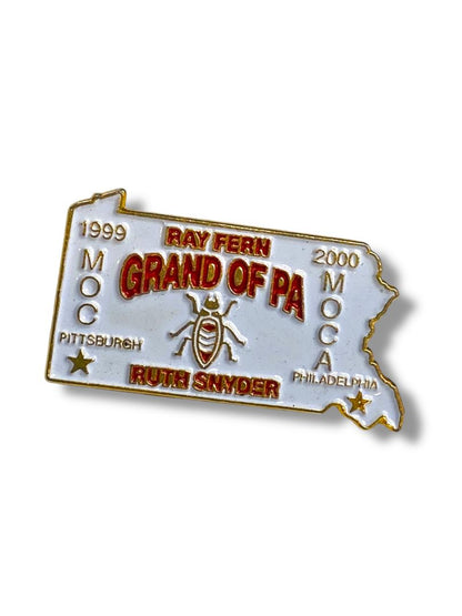 1999 Grand of PA Lapel Pin Ray Fern Ruth Snyder 1.25"