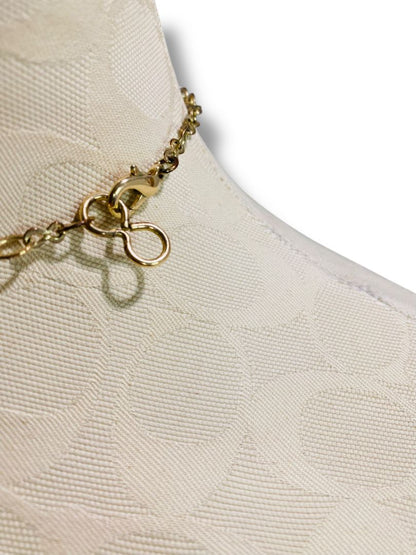 Goldtone Chain Blue Beaded Necklace 20"