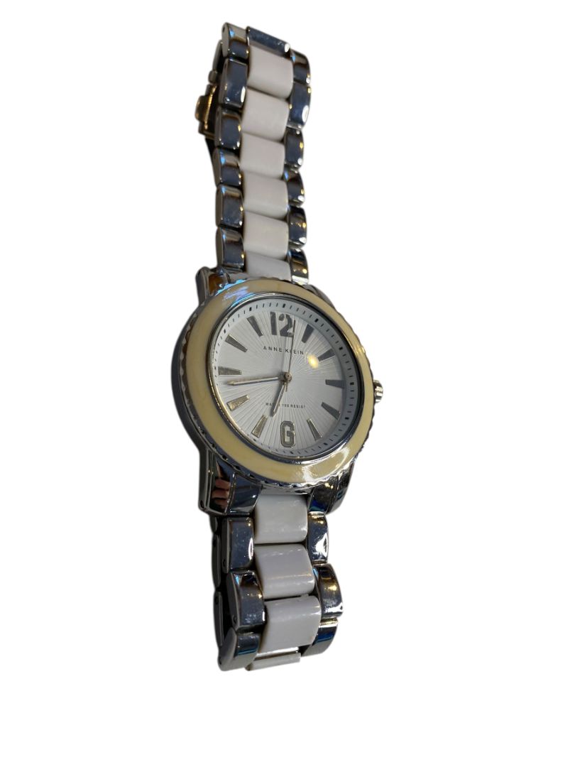 Anne Klein Women'sWhite Dial Stainless Steel Bracelet Watch 40mm AK1195
