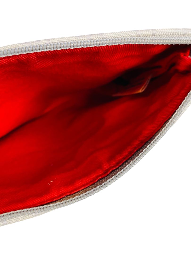 Vintage Dooney & Bourke Small Pouch Canvas Leather Light Lavender 6.5" x 4"