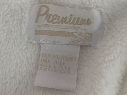 One Size White Belted Womens Robe Fleece Fluffy Pockets