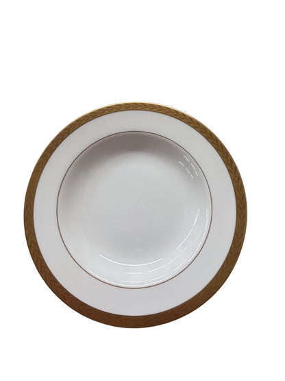 Sango Royalty Pattern White Gold Trim Rim Soup Bowl 8.5" 1970s