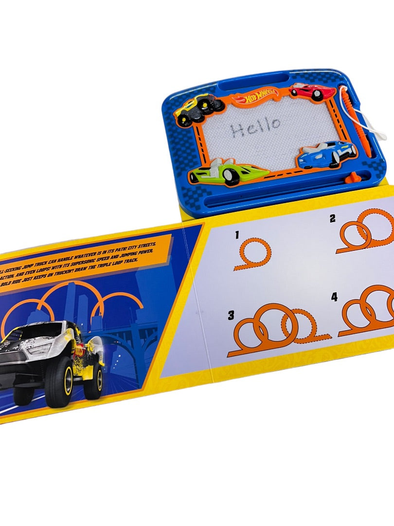 Hot Wheels Magnetic Drawing Board Learn To Draw Auto Racing Board Book