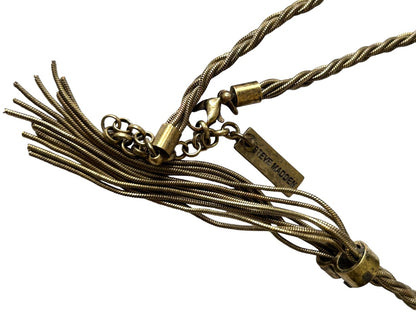 Steve Madden Antiqued Look Silvertone 26" Lariat Style Braided Chain