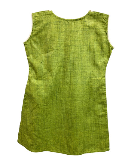 Small Brisa Women's Sleeveless Green Embroidered Blouse Pullover