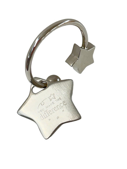 Silvertone "You Make a Difference" Keychain Star Design Key Ring