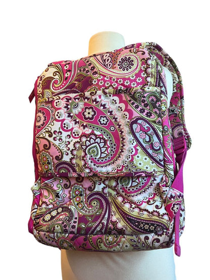 Vera Bradley Large Campus Backpack Laptop Retired Very Berry Paisley Pattern