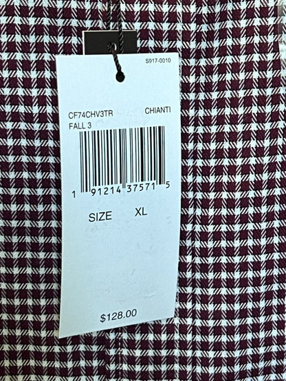 NWT XL Michael Kors Trim Stretch Check Button Down Shirt Fall