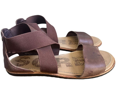 Size 9.5 Sorel Ella Leather Upper Sandals Brown Elastic Slip On