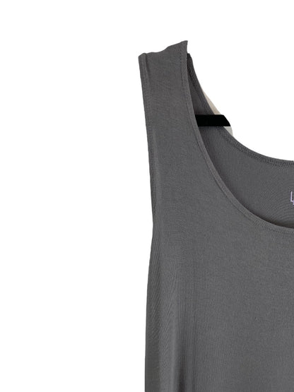 XL LOGO Layers Women's Gray Tunic Tank Top Soft Sleeveless Scoop Neck