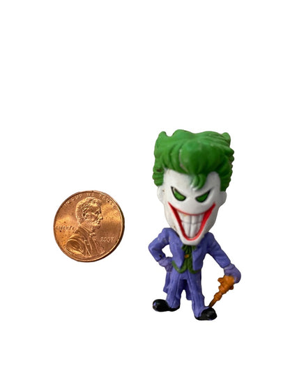 Miniature Joker Batman Action Figure Figurine 1.75"h PVC Leaning on Walking Stick