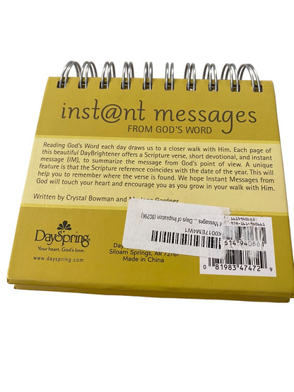 DaySpring Instant Messages from Gods Word Tabletop Spiral Bound Day Brightener