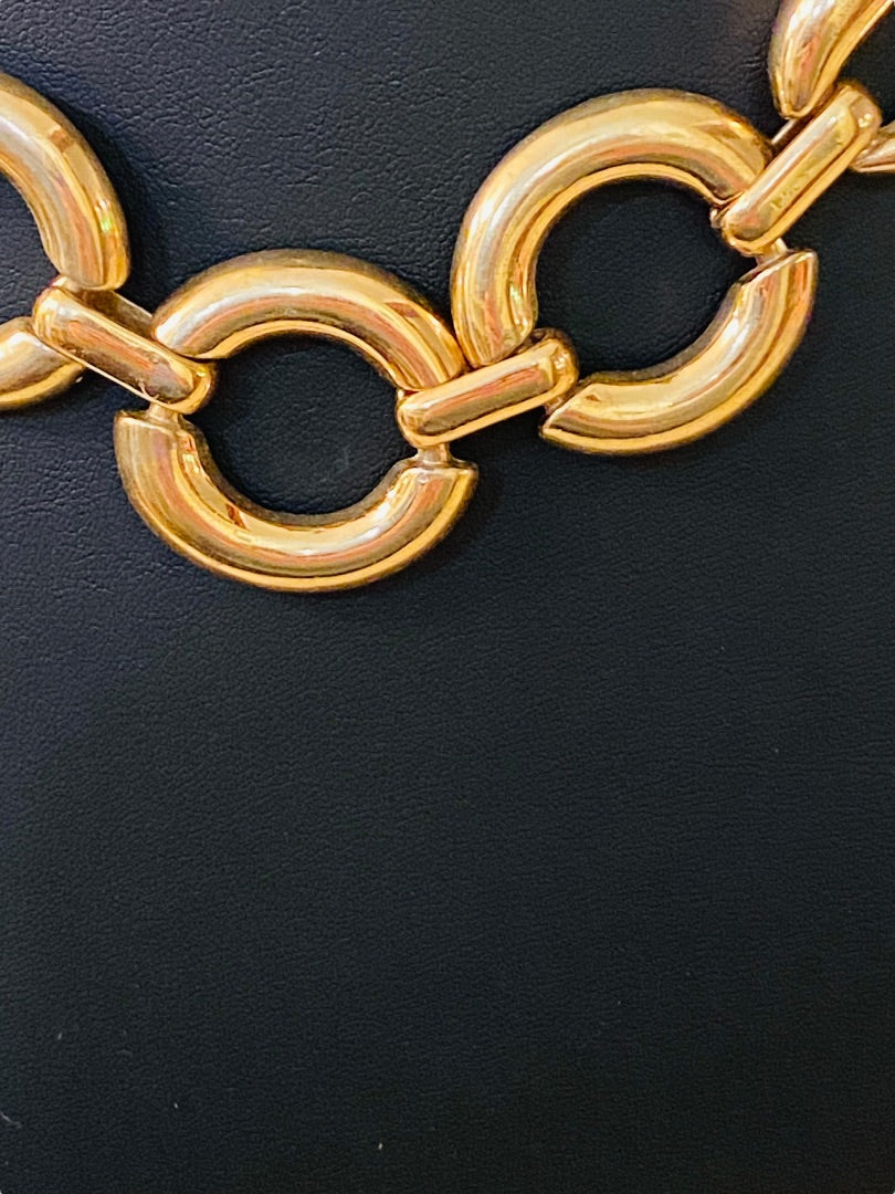 Charming Charlie Goldtone Statement Necklace 17-21" Dual Snake Chain