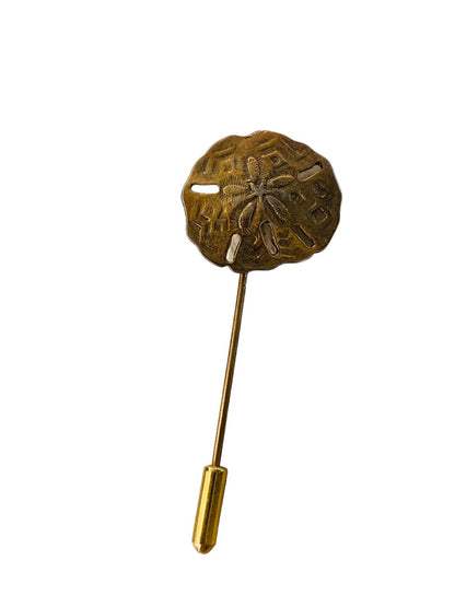 Vintage Goldtone Coppertone 2"l Stick Pin Sand Dollar Design (3/4")
