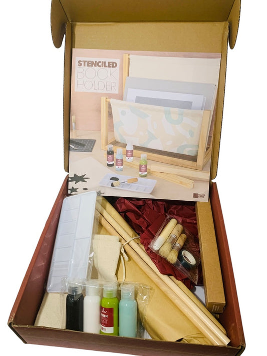 KiwiCo Craft Kit Stenciled Book Holder Open Box Ages 14+ Part#MMAG-F1794