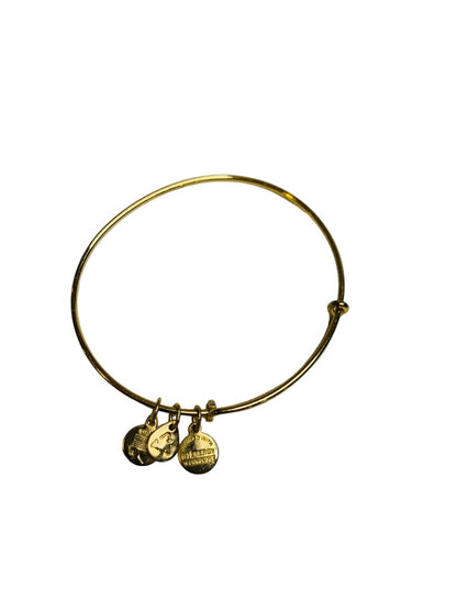 Alex and Ani Goldtone Adjustable Bangle Charm Bracelet