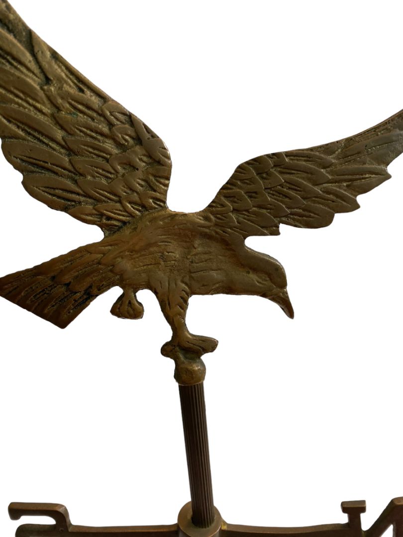 Brass Rooster Weathervane Mann Traditional Directionals Signed 1981 Vintage