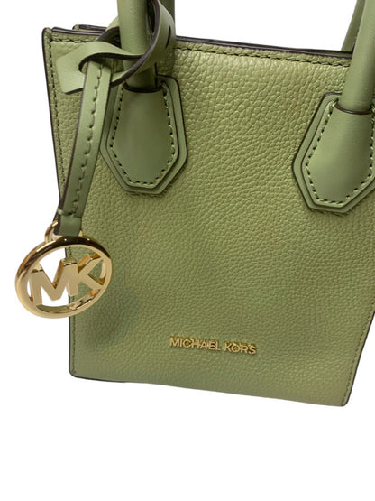 Michael Kors New Green Pebbled Leather Mercer Extra Satchel Crossbody Strap Light Sage