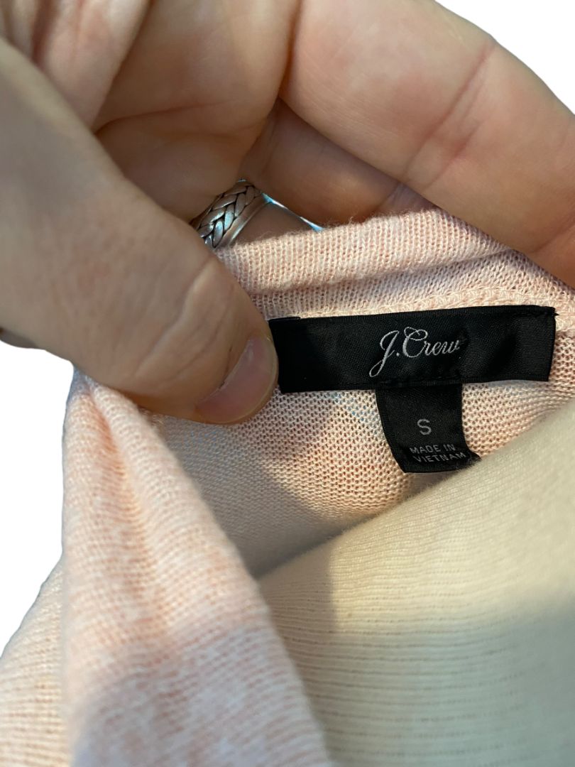 Size Small J Crew Light Pink Wrap Style Sweater Long Sleeve Slub