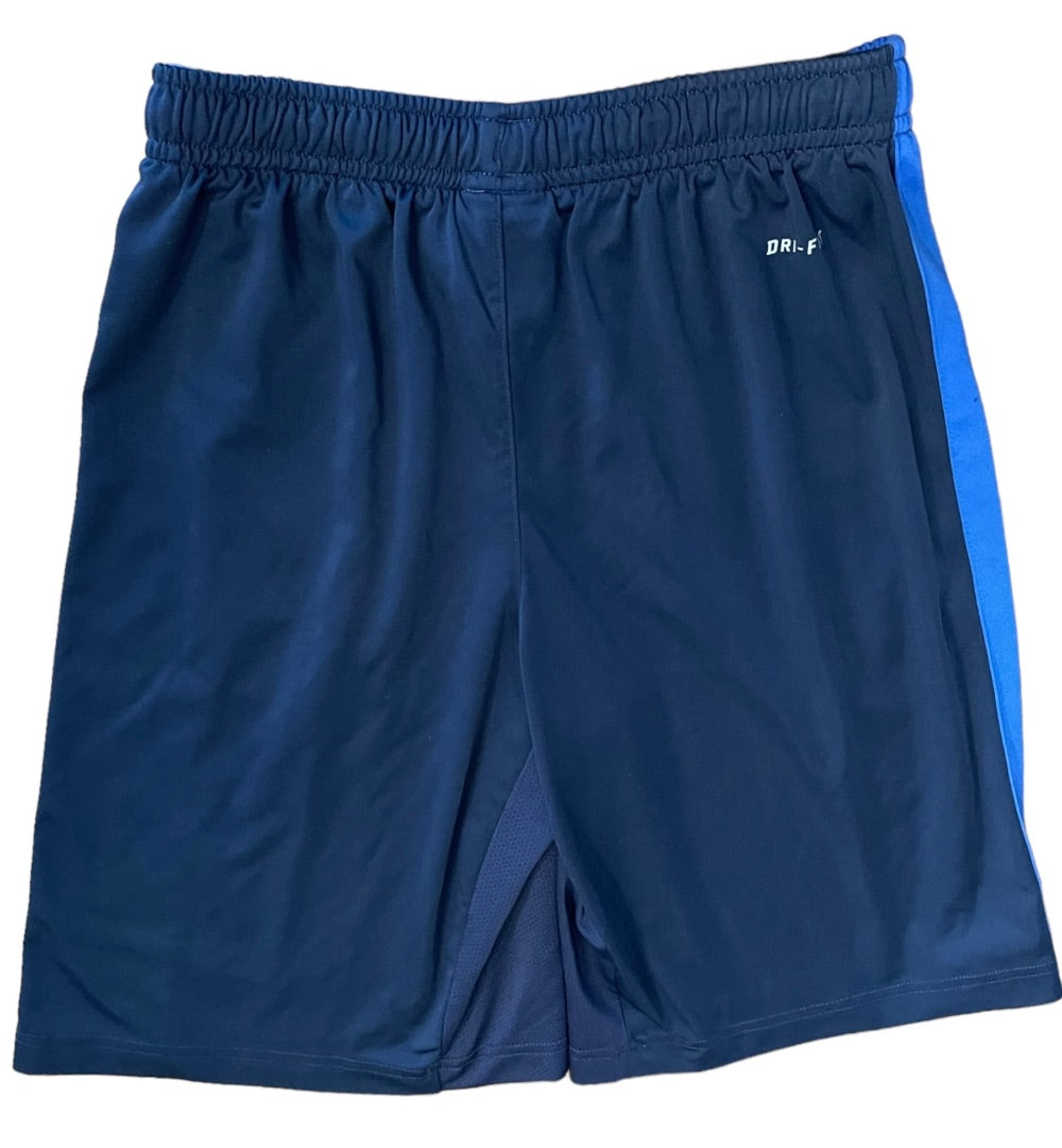 Small Nike Dri-Fit Athletic Drawstring Pull On Shorts Blue Side Pockets 416172-453