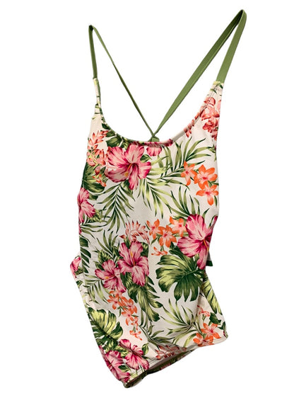 XL Hurley Bayshore Pink Womens One Piece Bathing Suit Swimwear Floral