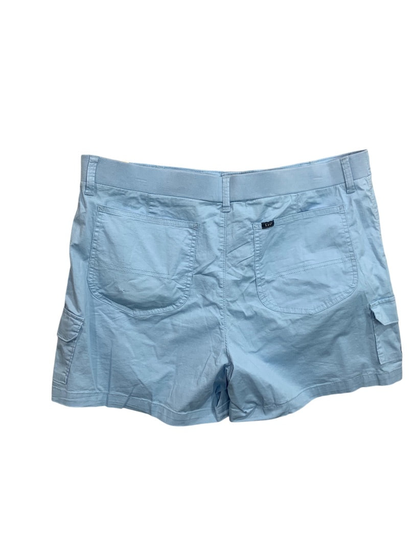 Size 20M Lee Womens New Shasta Blue Cargo Shorts Ultra Soft Waistband