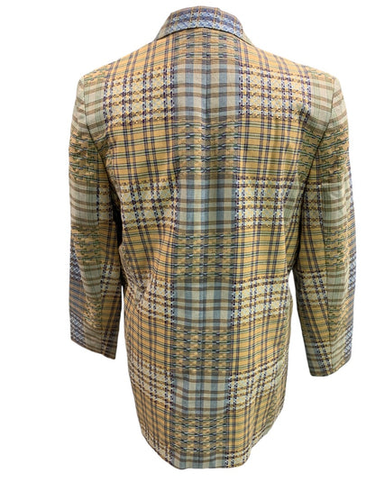 Size 8P Hunt Club Petite Vintage 1990s Womens Cotton Blazer Plaid