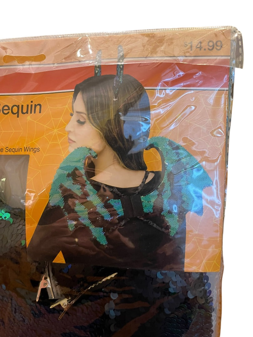 Spooky Village Color Change Sequin Dragon Horns & Wings # 409746 NEW