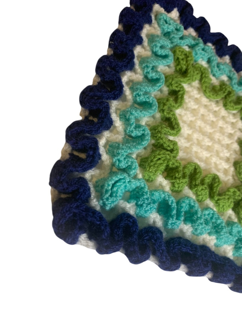 Vintage 1970s Handmade Crocheted Doily 10x11 Inches Retro