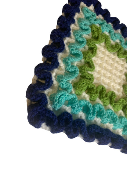 Vintage 1970s Handmade Crocheted Doily 10x11 Inches Retro