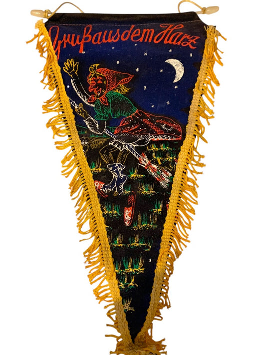 GruB aus dem Harz Decorative 14.5 Inch Pennant Germany Vintage 1960s  Witchcraft