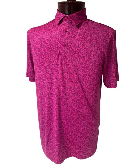 Small Adidas Mens Golf New Allover Print Polo Shirt HR7914 CLOTHING