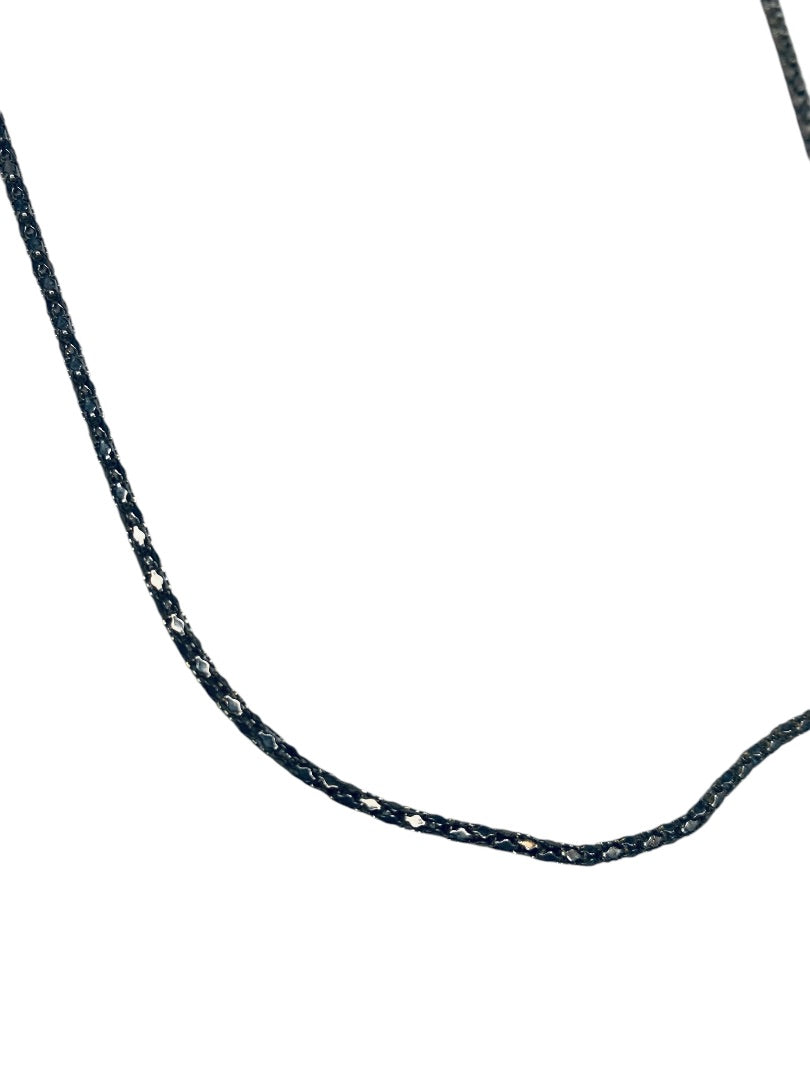Silvertone Chain Necklace 17.5 Inch Spring Clasp Round