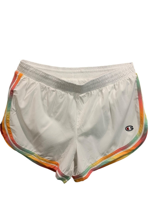 Medium Champion Womens New Running Varsity Shorts White Lined