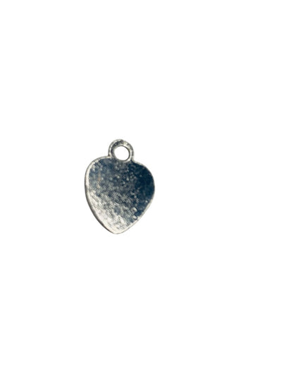 Silvertone Crystal Heart Pendant Charm .75 Inches