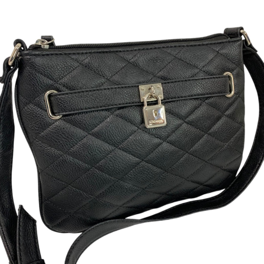 Nine West Black Look Crossbody Shoulderbag Purse Vegan Leather