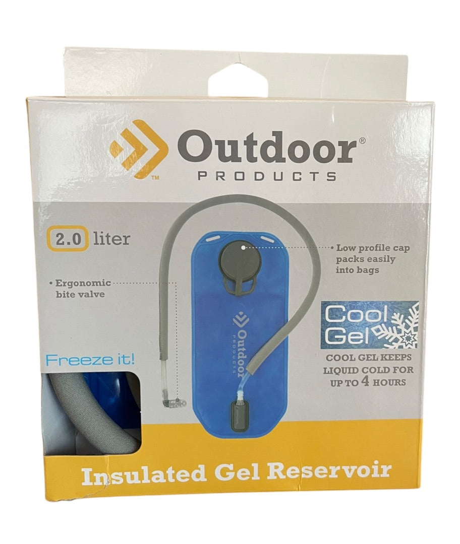 Outdoor Products Blue 2L Cool Gel Reservoir Bottle Quick Release Hose NEW