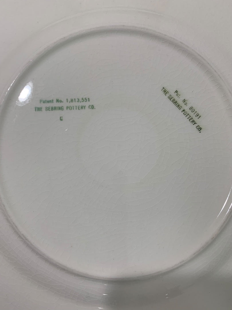 The Sebring Pottery Co Set of 2 Square Luncheon Plates 9.25 Inch