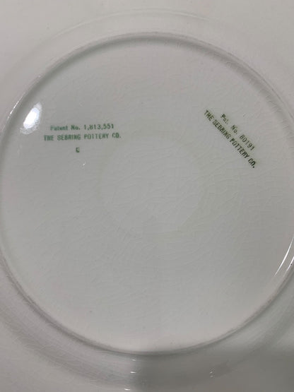 The Sebring Pottery Co Set of 2 Square Luncheon Plates 9.25 Inch