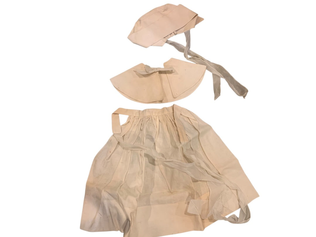 Set of 6 Youth Vintage Handmade Costume Pieces Dress Cloak Apron Bonnet
