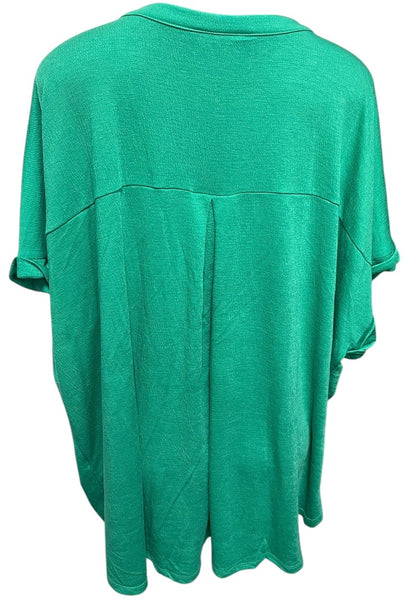 Size 26/28 Lane Bryant Short Cuffed Sleeve Split Neck Womens Shirt