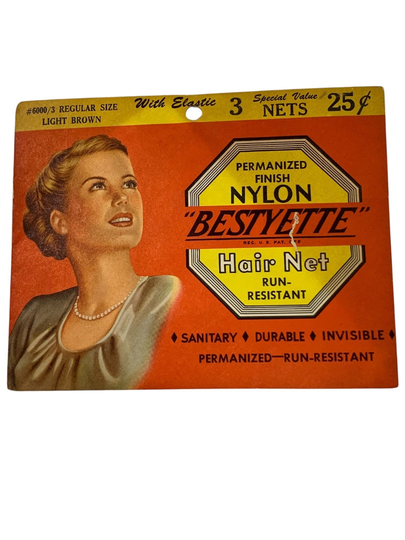 Vintage Bestyette Hair Net 3 Packs Regular Size Light Brown Scranton PA