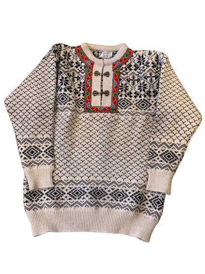 Small Norwegian Wool Pullover Sweater Pattern Norway Unisex