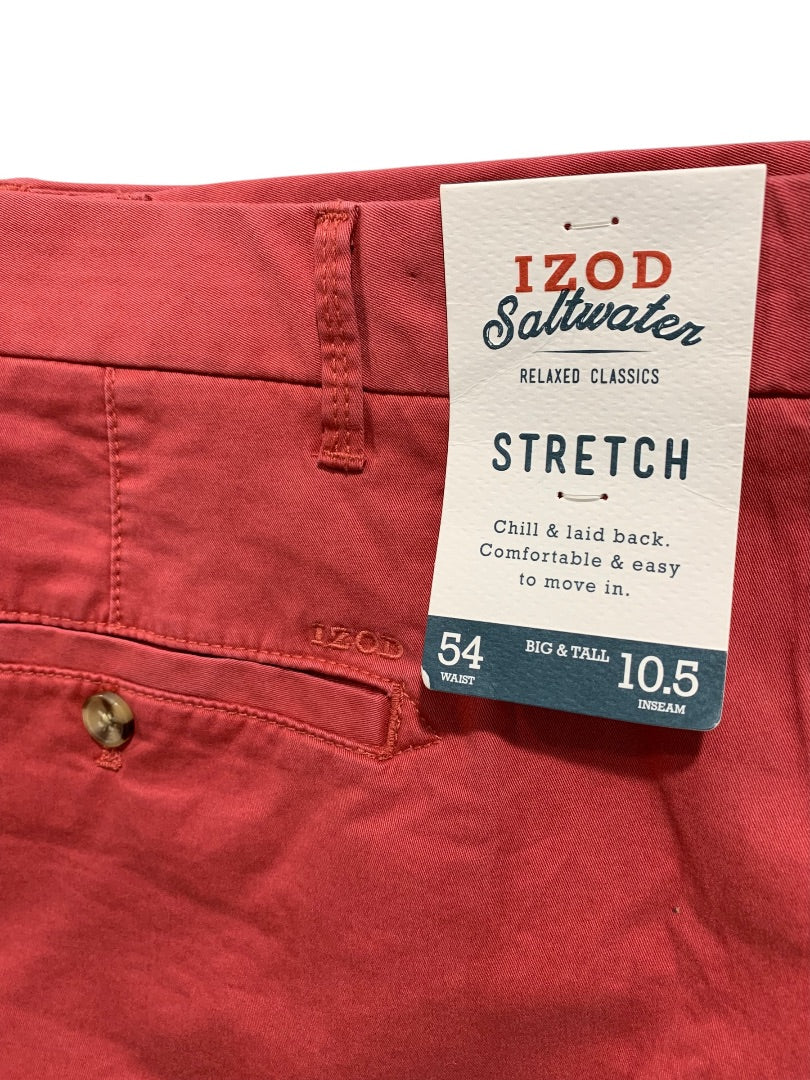 Size 54 Izod Mens New Saltwater Stretch Chino Shorts Big & Tall