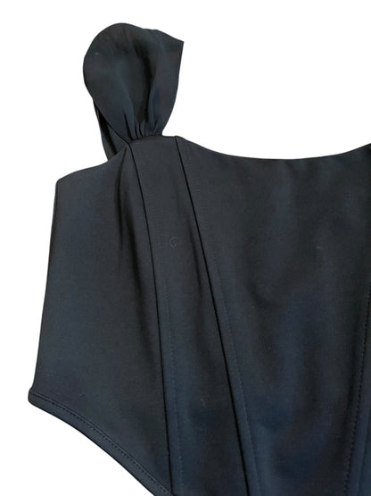 Small Altar'd State Crop Top Corset Boning Back Zipper Black
