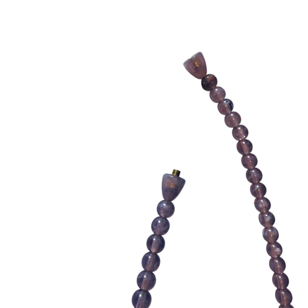 Acrylic Beaded Vintage Necklace Lavender and Goldtone Screw Barrel Clasp 13 Inch