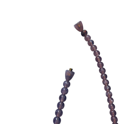 Acrylic Beaded Vintage Necklace Lavender and Goldtone Screw Barrel Clasp 13 Inch