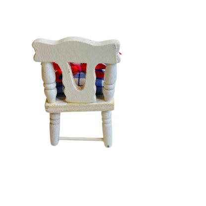1980s Miniature Dollhouse Painted Wooden Side Chair Dining Country Kitchen