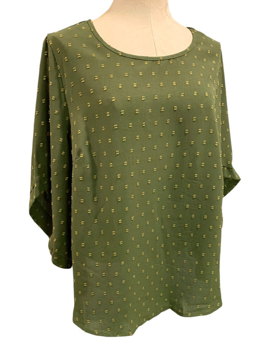 Size 12 Bloomchic Womens New Pullover Blouse Olive Green
