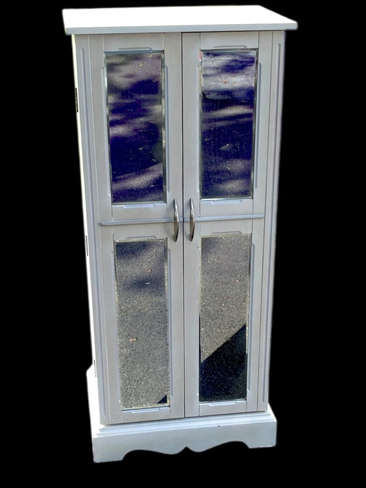 Hives And Honey Chelsea White Mirrored Jewelry Armoire